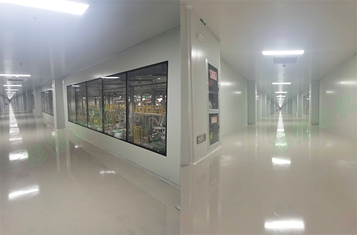 陜西秦帝鮮集食品有限公司生產(chǎn)車間參觀走廊-志遠(yuǎn)凈化工程